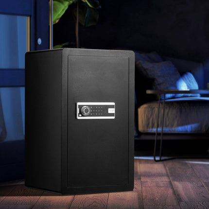113L Home Safe Box, Key And Digital Lock, Black