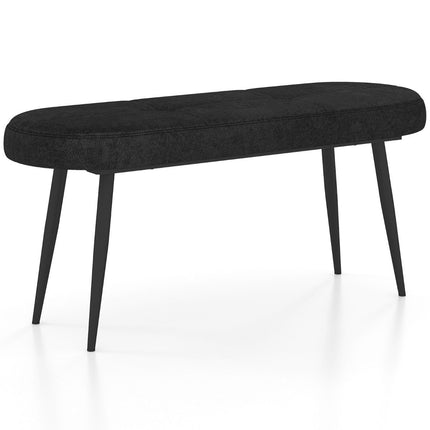 113 cm Sitzbank mit Kissen &amp; Metallbeinen Polsterbank Ottomane bis 300 kg belastbar schwarz