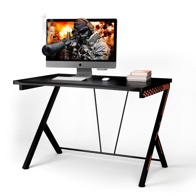116 cm Gaming-Schreibtisch mit ergonomischem Design 116 x 75 x 77 cm schwarz