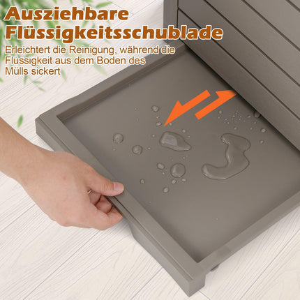 118L Abfalleimer-Set für den Außenbereich mit Deckel und Flüssigkeitsauffangschale