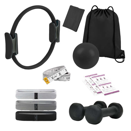11-Piece Pilates Set with Ring, Ball, Bands, Dumbbells