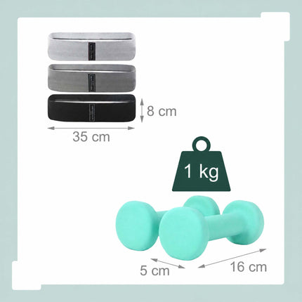 11-Piece Pilates Set with Ring, Ball, Bands, Dumbbells