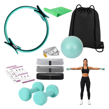 11-Piece Pilates Set with Ring, Ball, Bands, Dumbbells