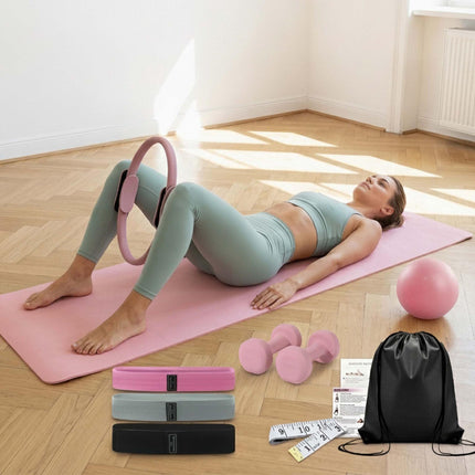 11-Piece Pilates Set with Ring, Ball, Bands, Dumbbells