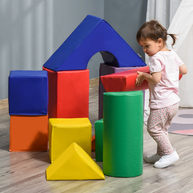 Bausteine aus Weichschaum, farbig, 1-3 Jahre, Kunstleder