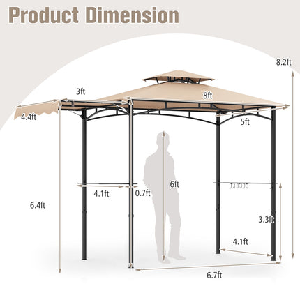 11 x 5 FT Grill Gazebo with Awning and Vented Top