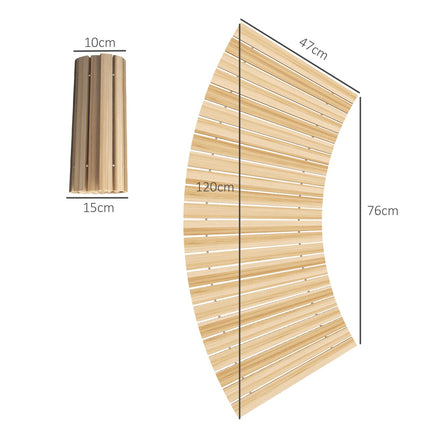 Fichtenholz-Gartenweg, Dekorative Rollen, 120 cm