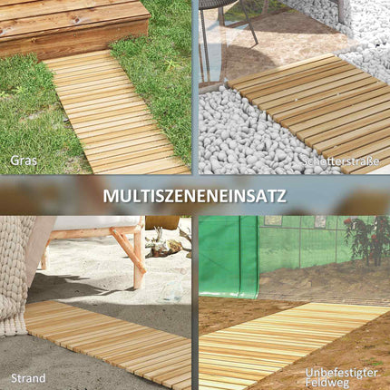 120 cm Dekorative Holzgartenpfade - wetterfeste Fichte
