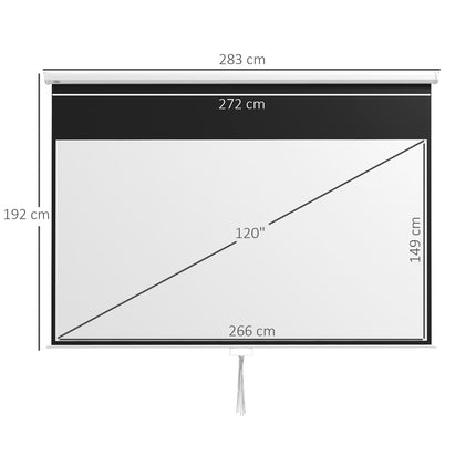 120-Zoll-Projektionsleinwand, 16:9, Wand-/Deckenmontage