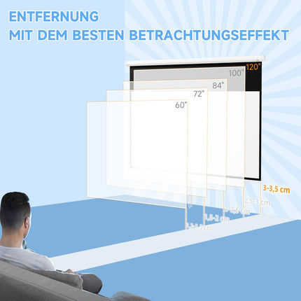 120-Zoll-Projektionsleinwand, 16:9, Wand-/Deckenmontage