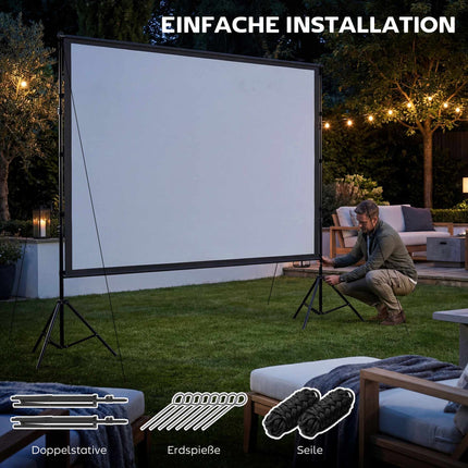 120" Projector Screen, 4K/8K, Double Tripod Stand