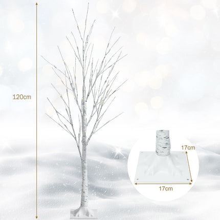 120 cm LED Birch Tree with 48 Warm White Lights