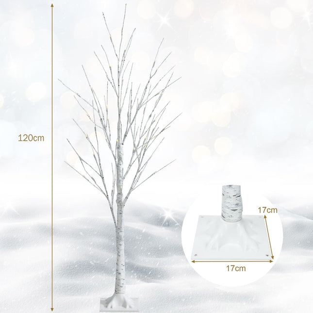 LED bříza 120 cm se 48 teple bílými světly