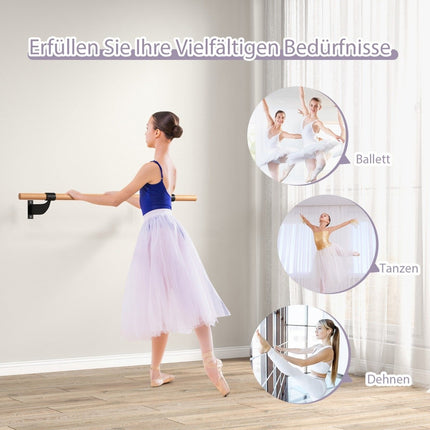 Barre de danse murale de 120 cm de long, équipement de ballet, barre de fitness à hauteur fixe