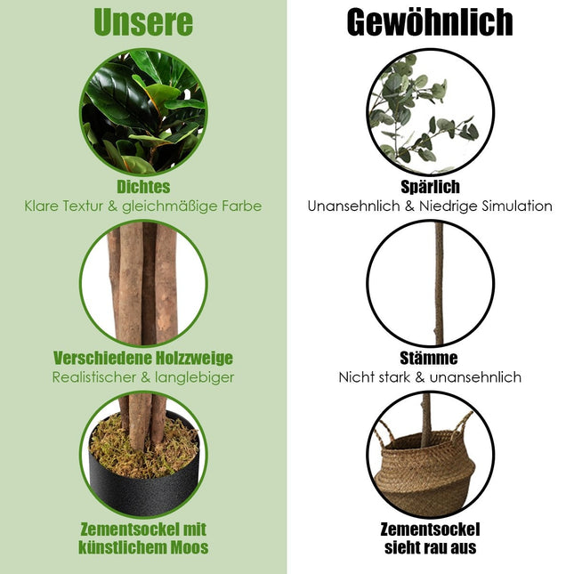 120 cm künstlicher Feigenbaum Kunstpflanze Dekoration mit Blumentopf