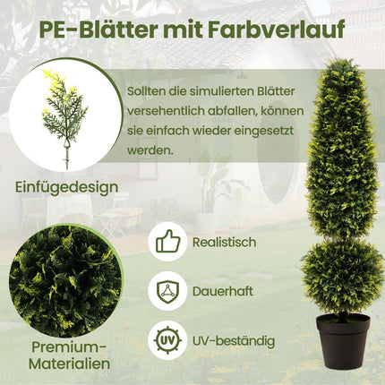 120 cm artificial plant artificial tree with pot potted boxwood topiary green