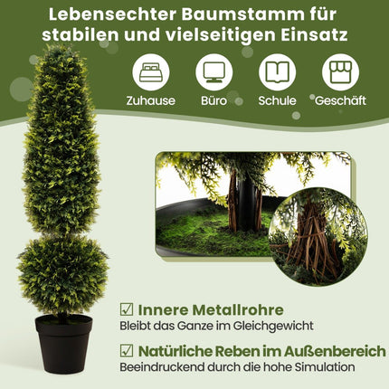 120 cm artificial plant artificial tree with pot potted boxwood topiary green