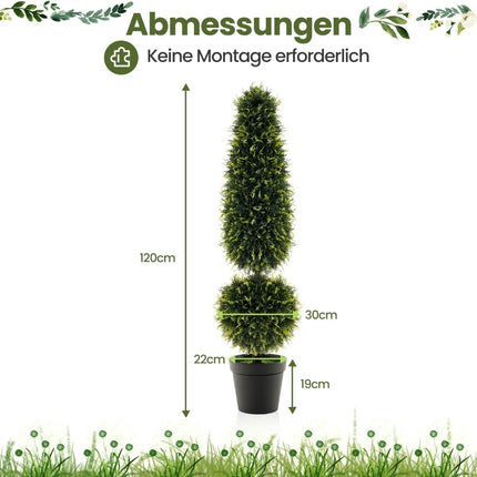 120 cm artificial plant artificial tree with pot potted boxwood topiary green