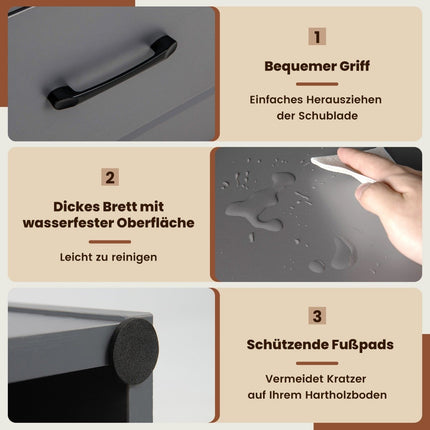 Boekenkast 120 cm met laden 4 niveaus houten opbergplank staande plank 60 x 38 x 120 cm grijs