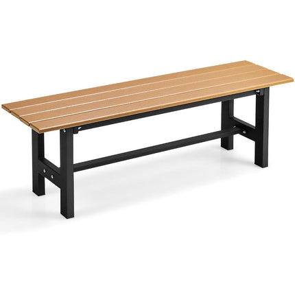Banc de jardin 120 cm, banc 2 places, charge jusqu'à 300 kg, banc de parc toutes saisons en PEHD marron