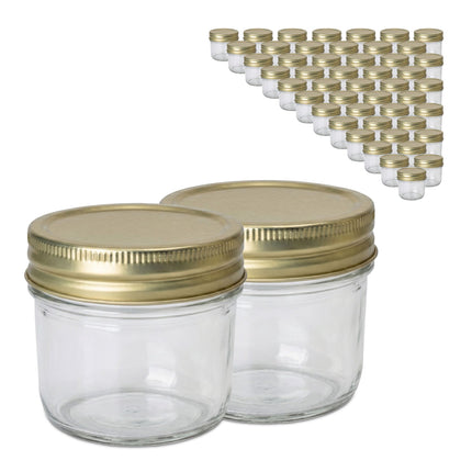 120 ml Glasmarmeladengläser, Twist-Off Golddeckel Set