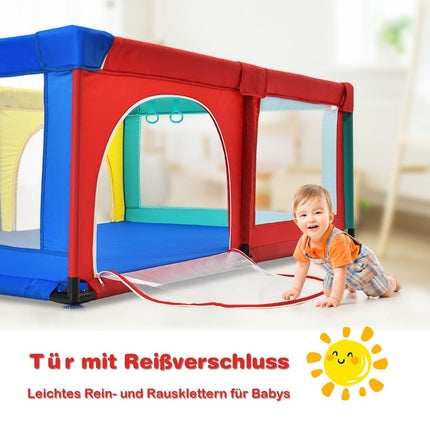 120 x 190 cm Baby Laufstall mit 50 Spielbällen Laufgitter mit Netz und Reißverschluss