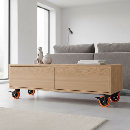 Lenkrollen-Set 125 mm, Stahl & PVC, 150 kg Traglast