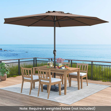 12 Fuß Terrassenschirm mit Kurbel, 8 Streben, Kaffee