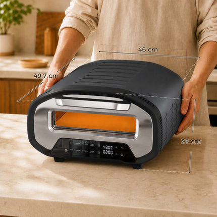 12-Inch Electric Pizza Oven, 8 Programs, 430C, Ceramic Stone