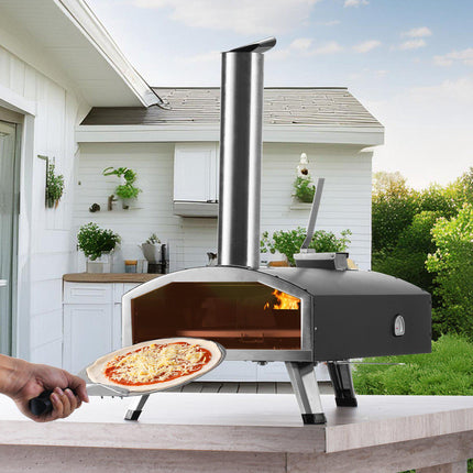 12-Inch Outdoor Pizza Oven – Wood Pellet, Rotating Stone