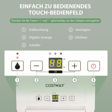 12L Dehumidifier with 24H Timer, 2.2L Tank for 10-15m² Rooms