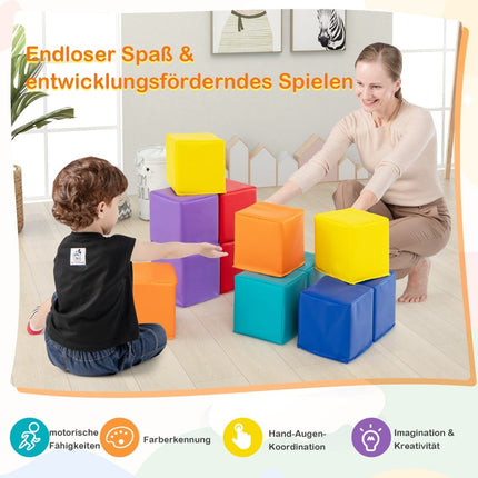 12-teiliges Schaumstoff-Bauklötzchen-Set für Kinder, weich & farbenfroh