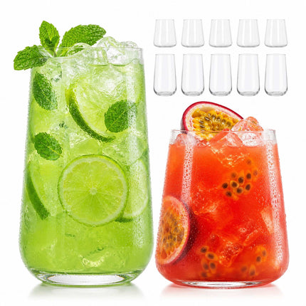 12-Piece Glass Drinking Set – 6 Longdrink & 6 Water Glasses