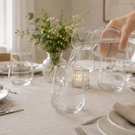 12-Piece Glass Drinking Set – 6 Longdrink & 6 Water Glasses
