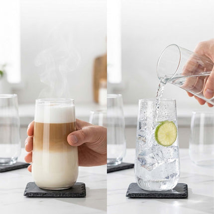 12-Piece Glass Drinking Set – 6 Longdrink & 6 Water Glasses