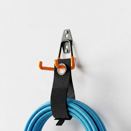 12-Piece Wall Hook & Cable Organizer Set - Black/Orange