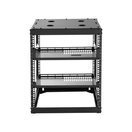 12U Open Frame Network Rack, 23-Inch Depth, Wall or Floor Mount