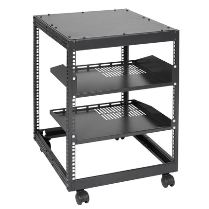 12U Open Frame Server Rack, 19-Inch, 23-40 In Depth