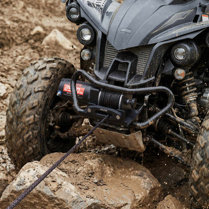 12V ATV UTV Electric Winch 2500 lb, Synthetic Rope, Remote
