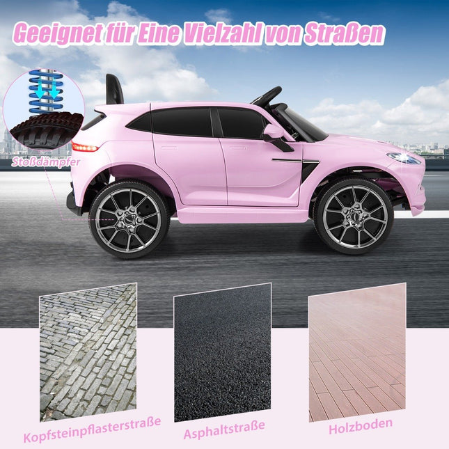 12V Aston Martin DBX Kinderauto mit 2.4G Fernbedienung 1,4-2,5 km/h rosa