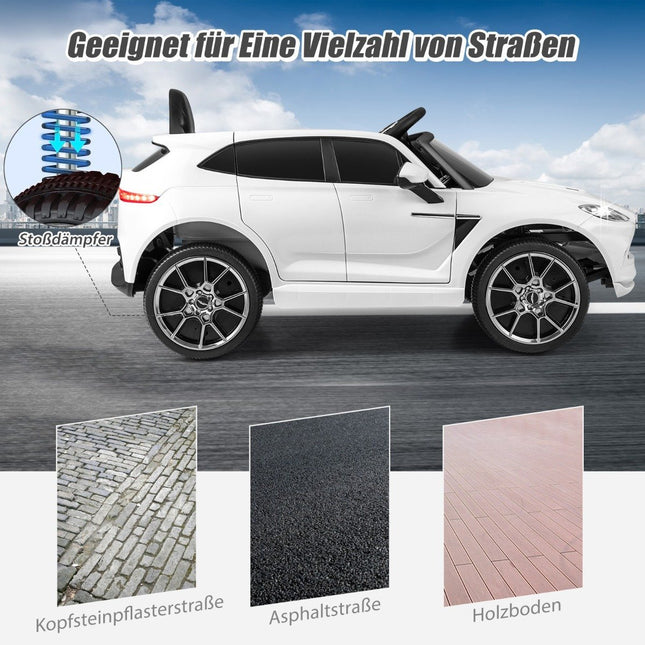 12V Aston Martin DBX Kinderauto mit 2.4G Fernbedienung 1,4-2,5 km/h weiß