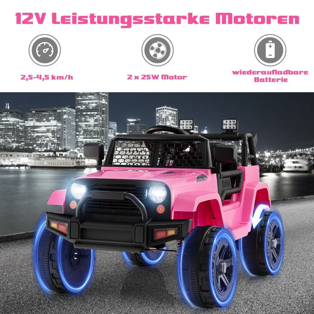 12V Batteriebetriebenes Kinderfahrzeug Elektro Kinderfahrzeug mit Fernbedienung Rosa