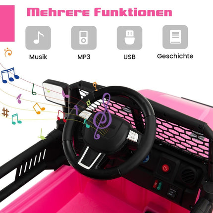 12V Batteriebetriebenes Kinderfahrzeug Elektro Kinderfahrzeug mit Fernbedienung Rosa