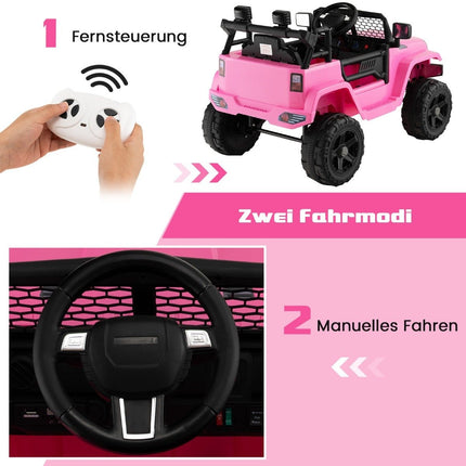 12V Batteriebetriebenes Kinderfahrzeug Elektro Kinderfahrzeug mit Fernbedienung Rosa
