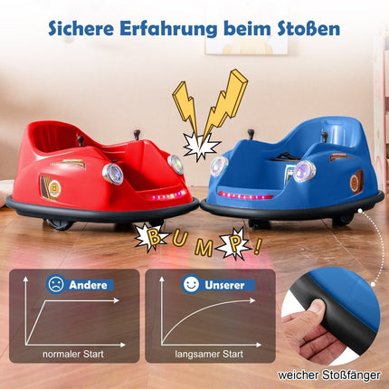 12V Bumper Car Children's Electric Bumper Car with Remote Control &amp; LED lights &amp; Music Blue