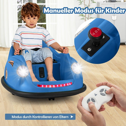12V Bumper Car Children's Electric Bumper Car with Remote Control &amp; LED lights &amp; Music Blue