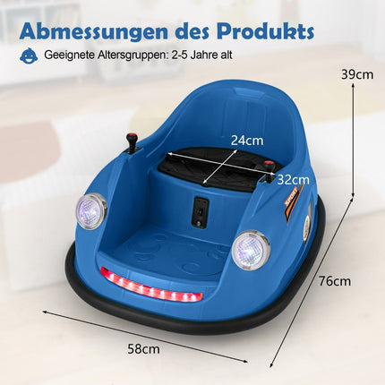 12V Bumper Car Children's Electric Bumper Car with Remote Control &amp; LED lights &amp; Music Blue
