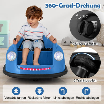 12V Bumper Car Children's Electric Bumper Car with Remote Control &amp; LED lights &amp; Music Blue