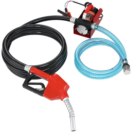 12V Diesel Fuel Transfer Pump, 10 GPM, Auto Shut-Off Nozzle
