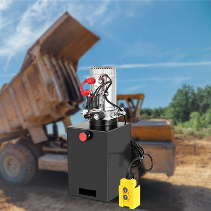12V Electric Hydraulic Power Unit, 13-Quart Single-Acting